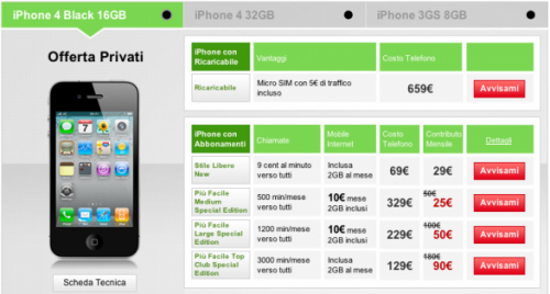 Vodafone pubblica sul proprio sito le offerte di iPhone 4, si parte da 25 Euro al mese 1