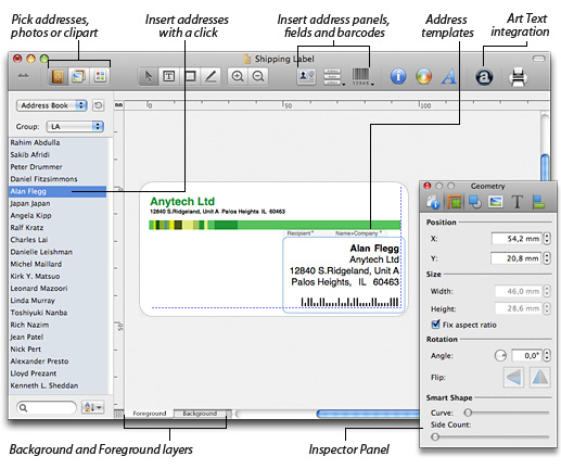 Labels & Addresses, creare etichette e buste personalizzate su Mac 3