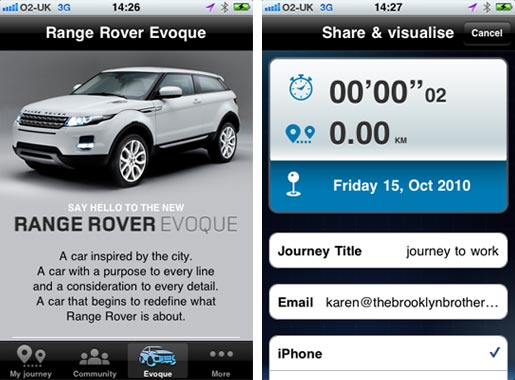 Range Rover Evoque lancia la sua app per iPhone "Pulse of the city" 1