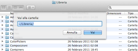 Mac OS X Lion e la cartella Libreria che non c'è più 2