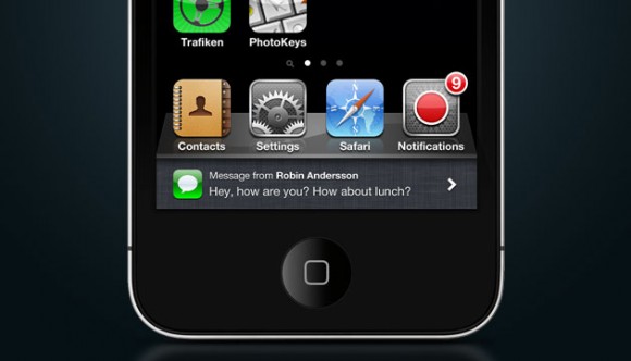 Un concept mostra come potrebbero essere le notifiche push in iOS 5 2