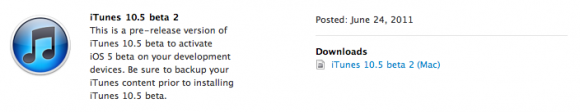 Rilasciato da Apple iTunes 10.5 beta 2 1