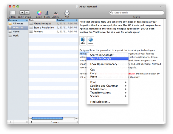 Notepad: il software più semplice per creare e organizzare le tue note con Mac 3