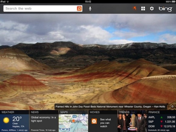 Novità interessanti in Bing per iPad 1