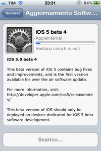 L’iOS 5 beta 4 rende possibile per la prima volta l’aggiornamento del firmware attraverso OTA 3