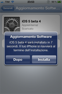 L’iOS 5 beta 4 rende possibile per la prima volta l’aggiornamento del firmware attraverso OTA 4