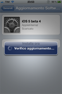 L’iOS 5 beta 4 rende possibile per la prima volta l’aggiornamento del firmware attraverso OTA 5