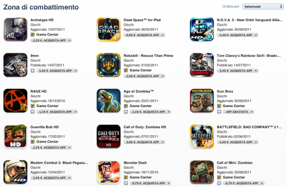Due nuove sezioni su App Store: "Giochi famosi" e "Zona di combattimento" 4