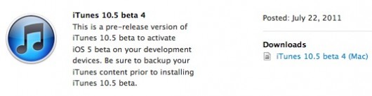 iOS 5 beta 4 e iTunes 10.5 beta 4 disponibili al download 2
