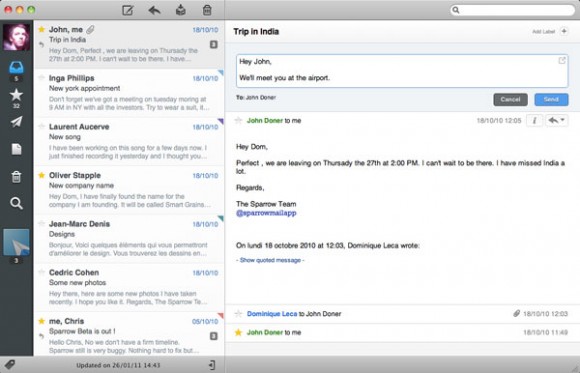 Sparrow aggiunge la compatibilità con Mac OS X Lion 2