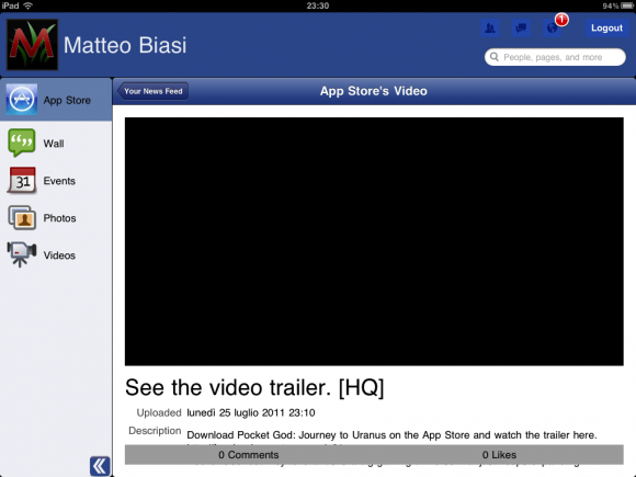 Segui gli aggiornamenti di Facebook su iPad con Facemobile 5