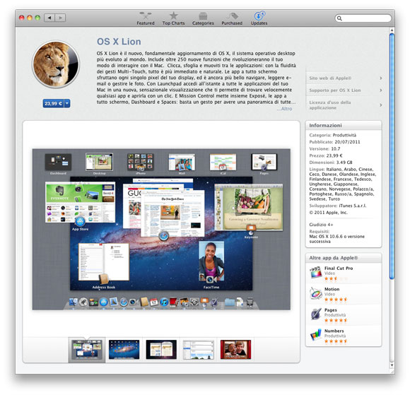 Il leone è libero: Benvenuto Mac OS X Lion 1
