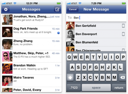 Facebook rilascia una nuova applicazione ufficiale per inviare messaggi 2