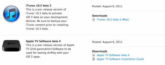 Apple rilascia il nuovo iOS 5 beta 5 e iTunes 10.5 beta 5 2