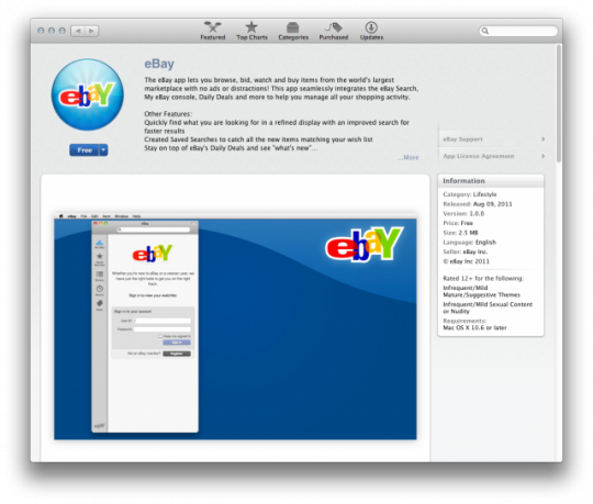 Disponibile l'applicazione ufficiale di Ebay per Mac 1
