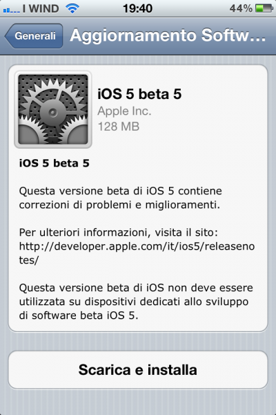 Apple rilascia il nuovo iOS 5 beta 5 e iTunes 10.5 beta 5 3