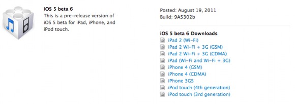 Apple rilascia iOS 5 Beta 6 e iTunes 10.5 Beta 6 1