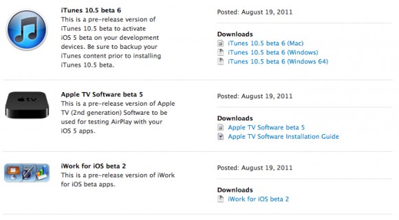 Rilasciati da Apple iWork per iOS Beta 2, la Beta 5 per Apple TV e xCode 4.2 DP 6 1