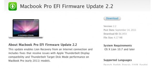 Apple rilascia l'aggiornamento del firmware EFI per il MacBook Pro e per il Mac mini 1