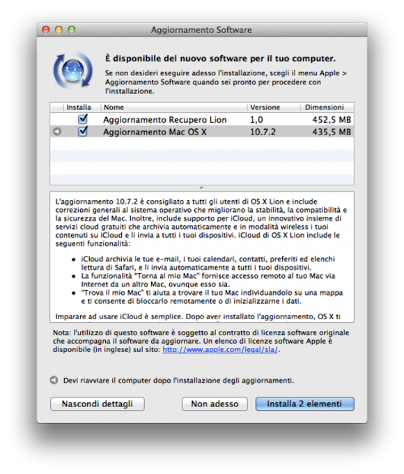 Apple rilascia Mac OS X Lion 10.7.2 1