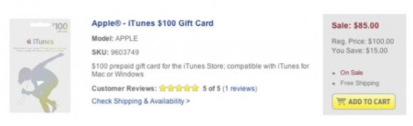 Best Buy offre il 15% di sconto sull'acquisto delle iTunes Gift Card di Apple 1
