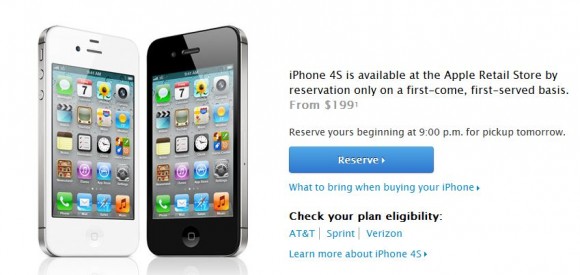 Apple lancia il servizio per controllare la disponibilità ed effettuare prenotazioni per l'iPhone 4S 1