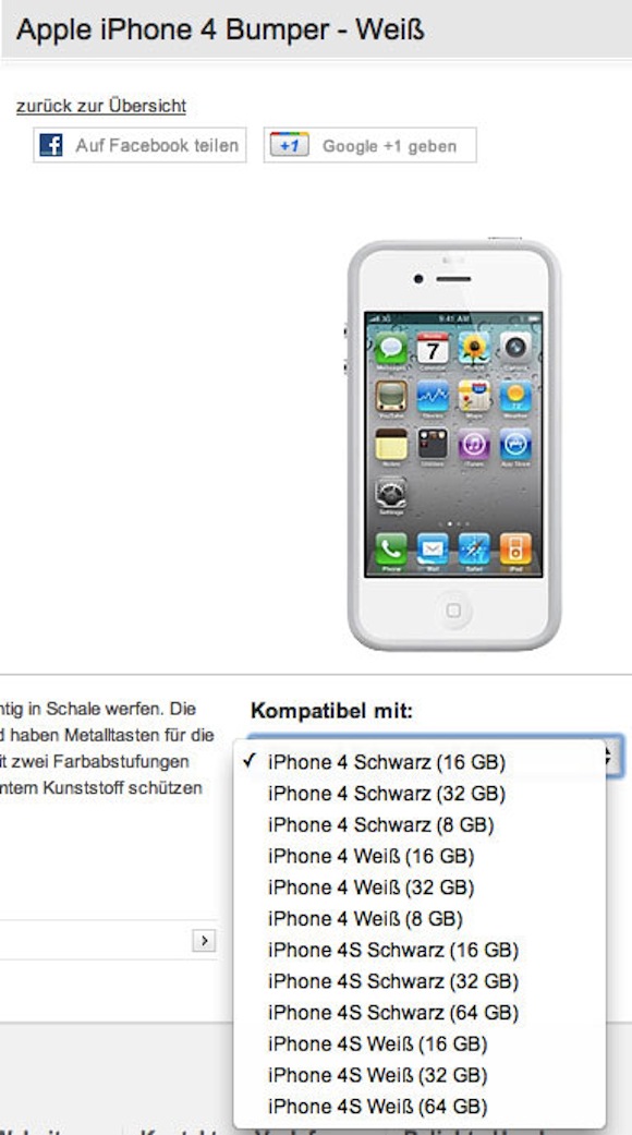 Sul sito tedesco di Vodafone appaiono riferimenti all'iPhone 4S 1