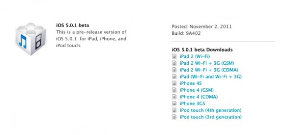 Apple rilascia iOS 5.0.1 Beta agli sviluppatori 1