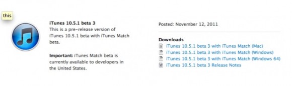 Apple rilascia agli sviluppatori, iTunes 10.5.1 beta 3 con iTunes Match 1