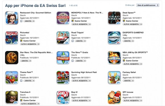 Electronic Arts sconta molti titoli per iOS a 0,79 € 2