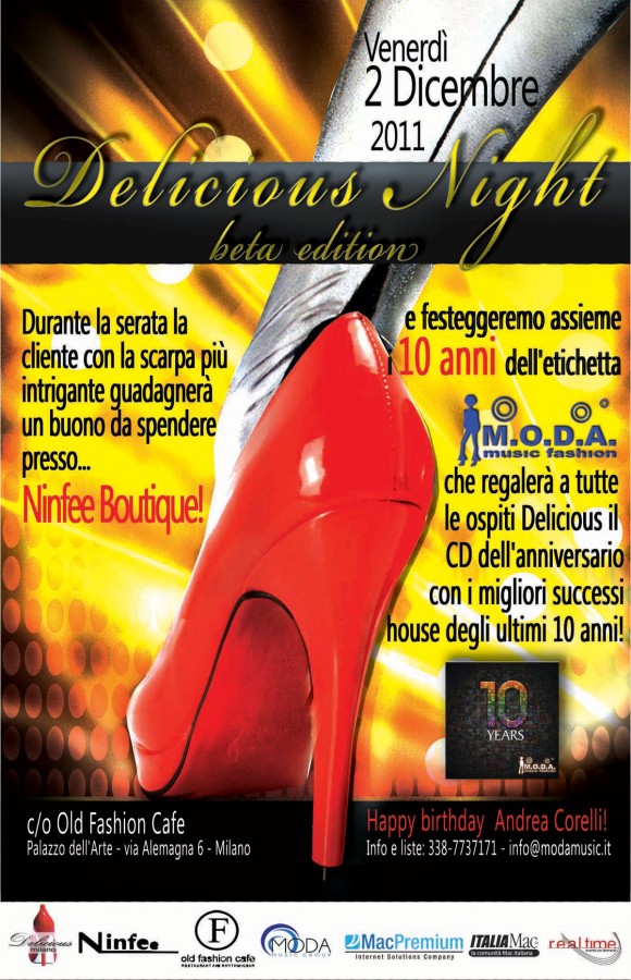 Italiamac media partner dell'evento Delicious Night a Milano, venerdi 2 dicembre 1