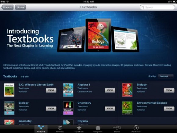 350.000 download in soli tre giorni per i nuovi "Textbooks" di Apple 2