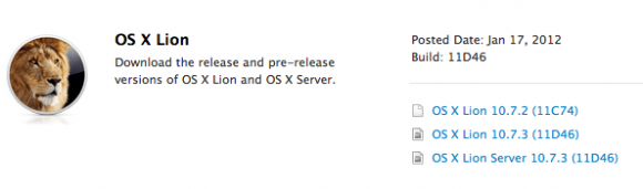 Apple rilascia OS X 10.7.3 build 11D46 agli sviluppatori 1