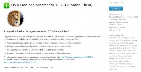 Apple rimuove il download di Mac OS X 10.7.3 a causa di alcuni problemi 2