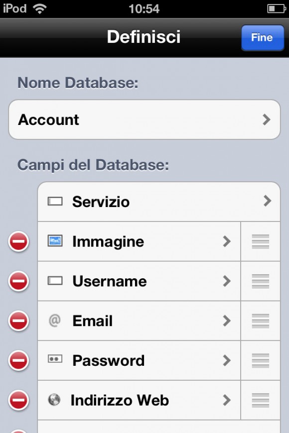 Tutorial iPhone: Creare un database per memorizzare le proprie password con iDatabase 8
