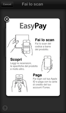 Apple Store per iOS: Aggiunta la modalità di pagamento EasyPay 2
