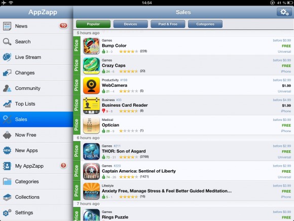 AppZapp, l'app per iPad e iPhone che ti segnala tutte le app scontate o "adesso gratis" 1