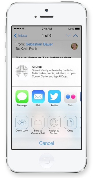 AirDrop in iOS 7