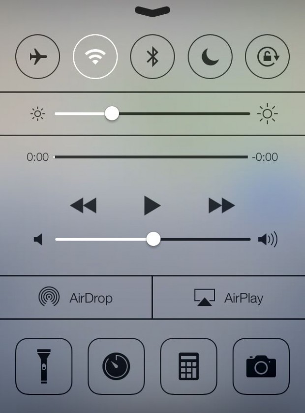 Control center in iOS 7