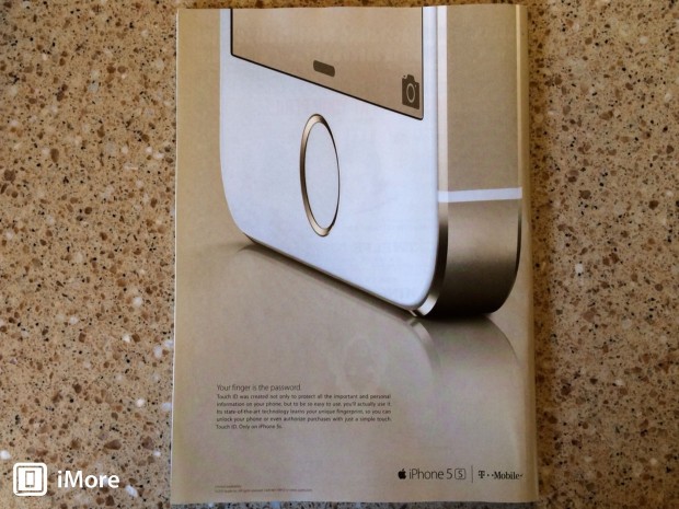 Pubblicità cartacea di iPhone 5s sul New Yorker