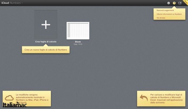 La nuova interfaccia di Numbers