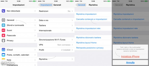 Inizializza iPhone