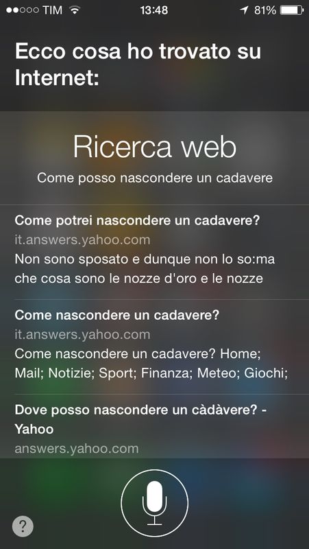 Nascondere un cadavere con Siri 2014