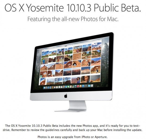 Test-drive OS X Yosemite 10.10.3 Public Beta with Photos