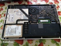 Foto istallazione SSD Crucial M500 su un MacBook Pro 2