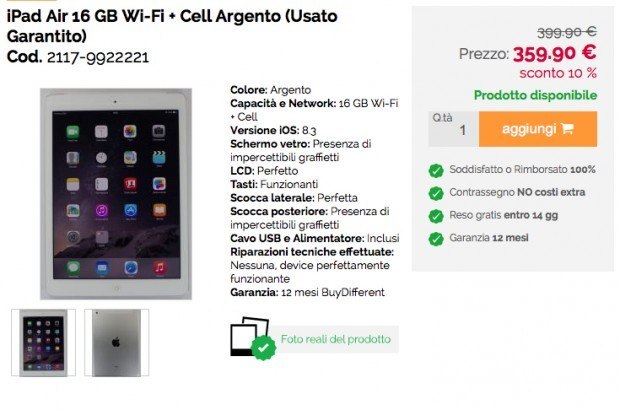 iPad Air Usato Garantito