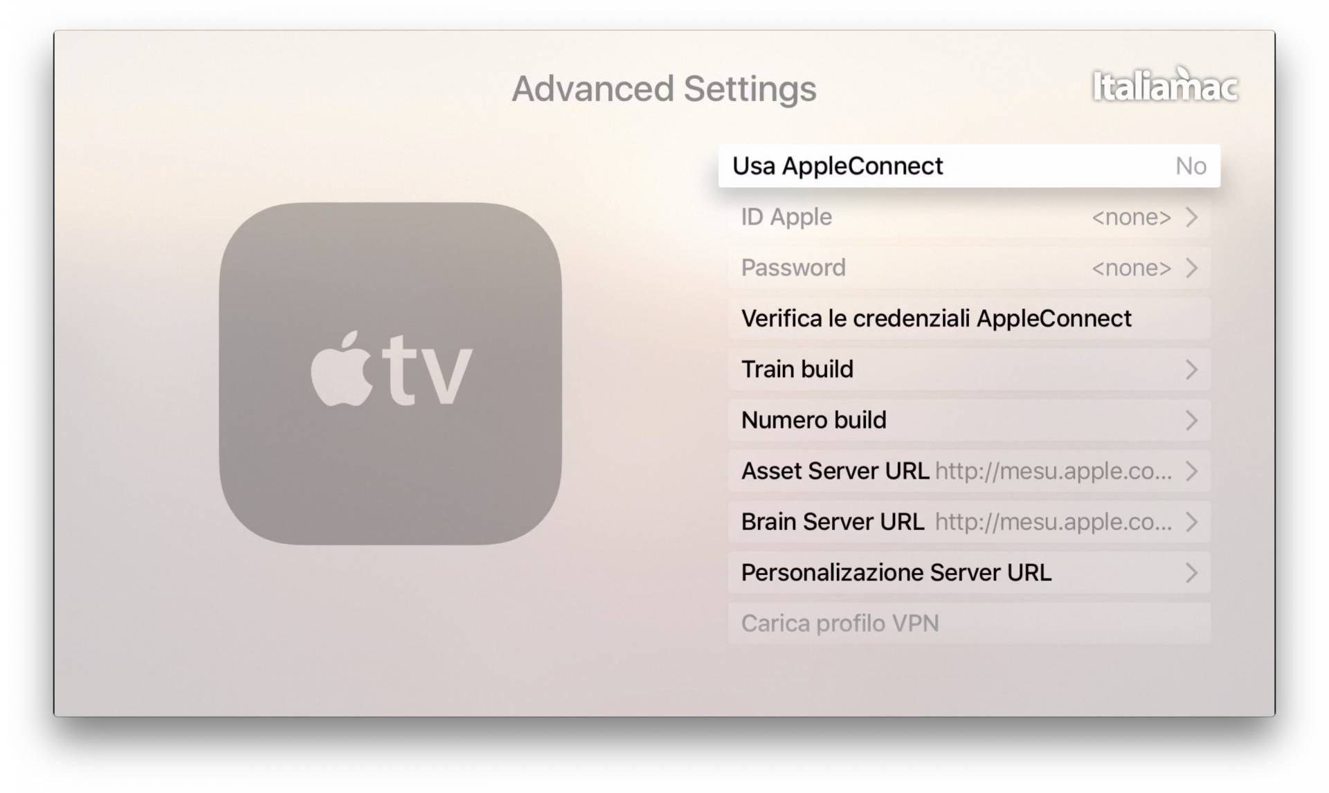 Advanced Settings Apple TV 4