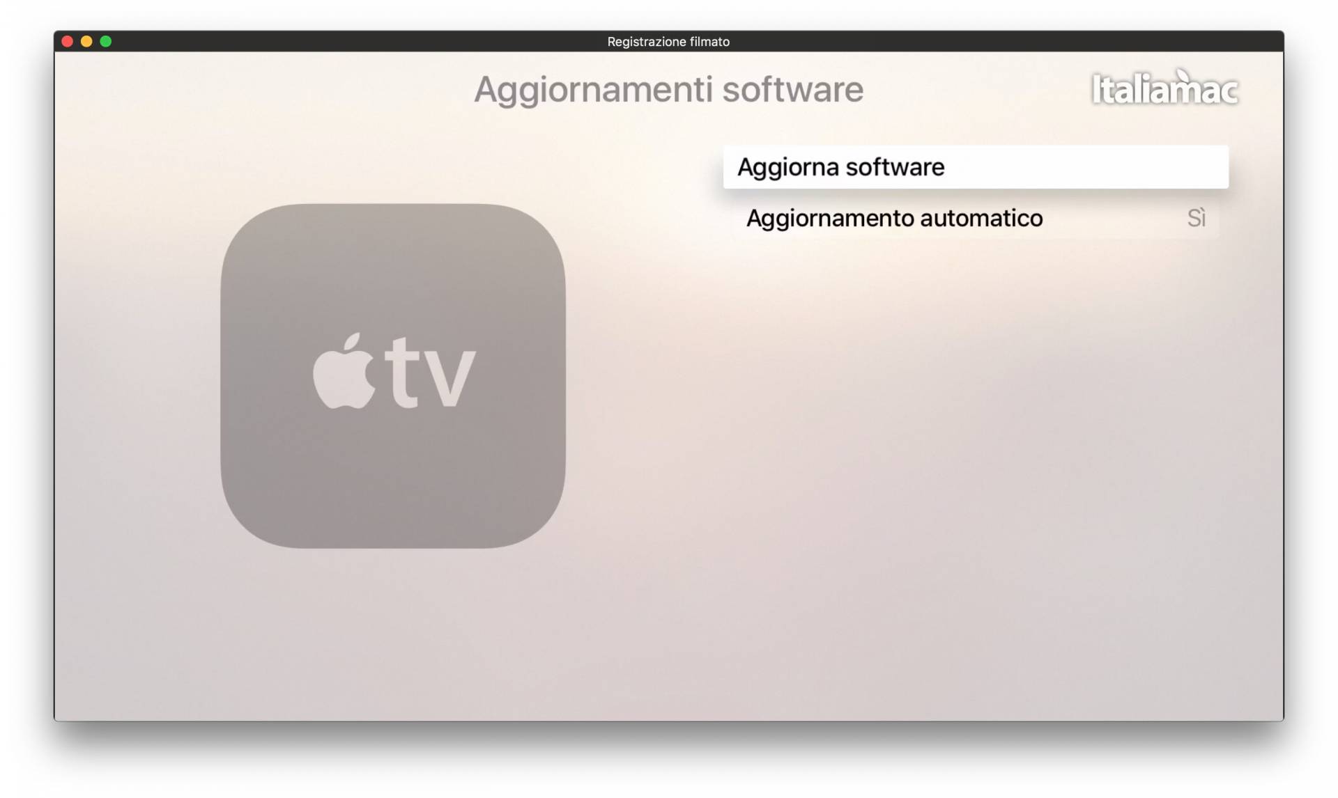 Aggiornamento Software Apple TV 4
