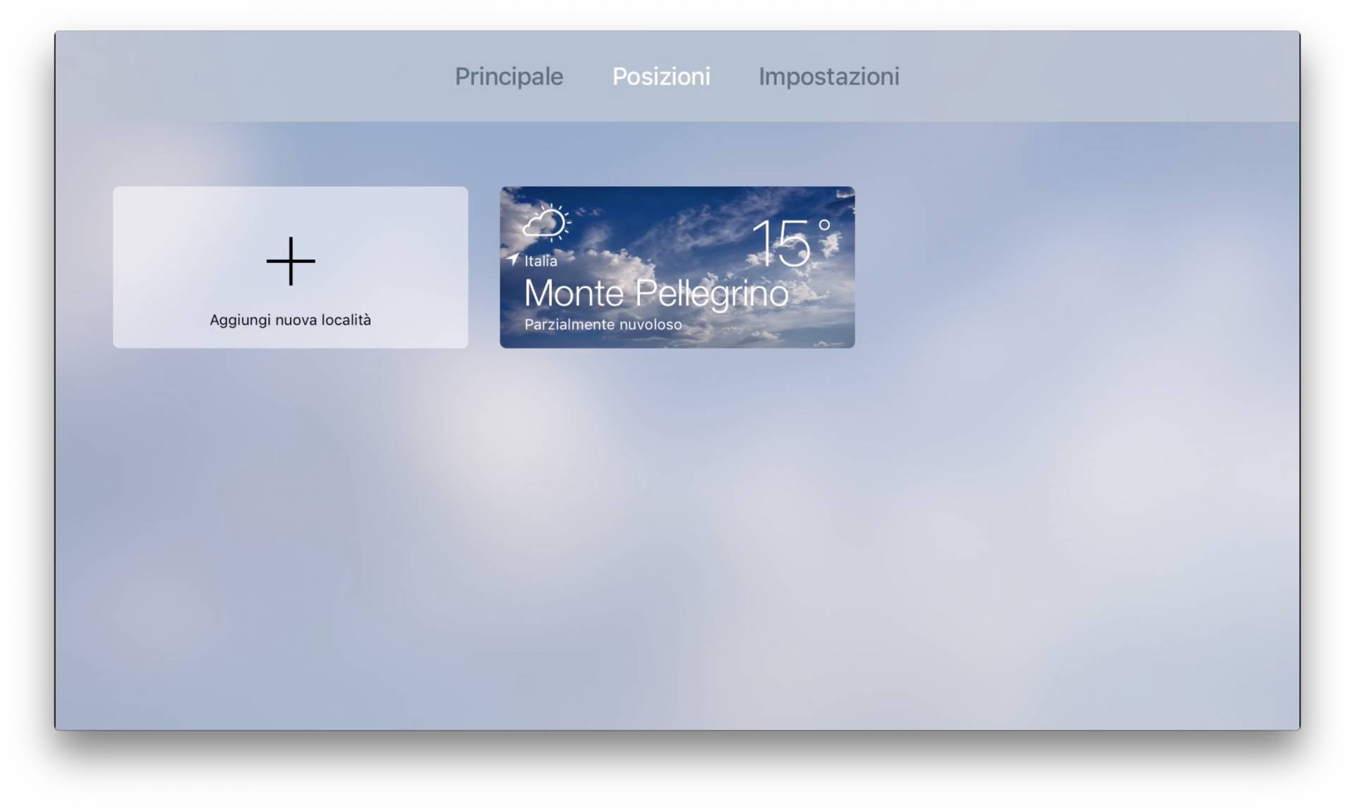 Meteo Live Posizioni Apple TV