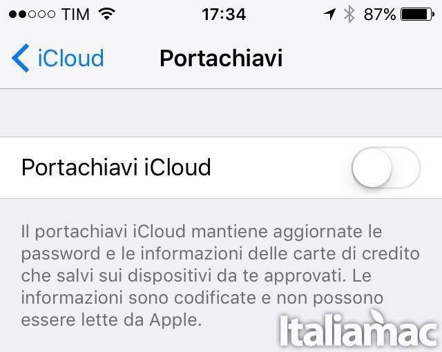 portachiavi iCloud